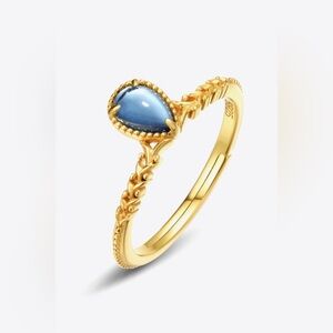 Teardrop Topaz Adjustable Ring